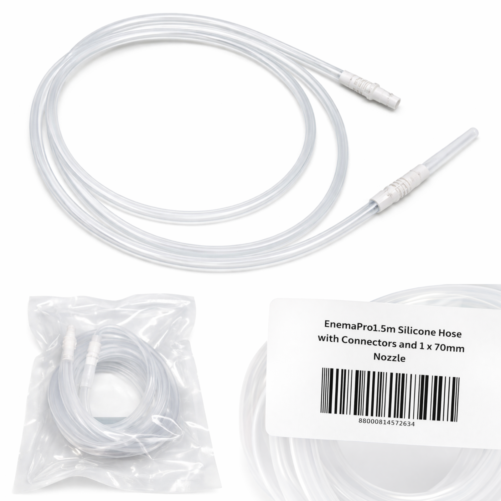 1 x 1.5m EnemaPro Silicone Tube with Nozzle